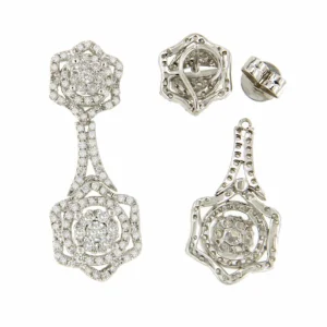 Roman Joyero Pendientes<Pendiente CELIA desmontable largo con brillantes en oro blanco