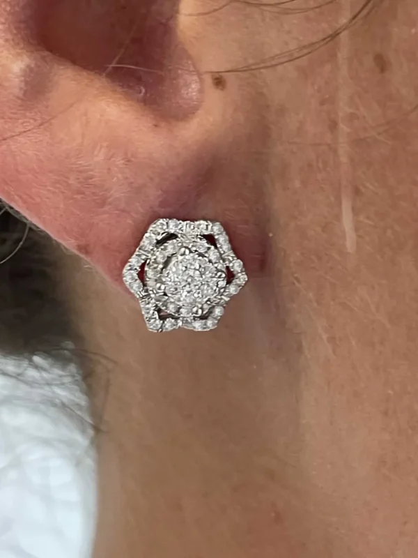 Roman Joyero Pendientes<Pendiente CELIA desmontable largo con brillantes en oro blanco
