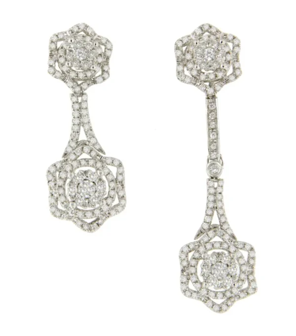 Roman Joyero Pendientes<Pendiente CELIA desmontable largo con brillantes en oro blanco