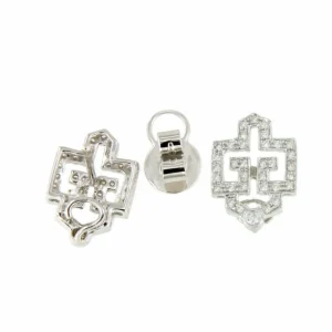 Roman Joyero Pendientes<Pendiente CENTENO desmontable en oro blanco 18 ktes