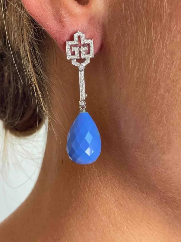 Roman Joyero Pendientes<Pendiente CENTENO desmontable en oro blanco 18 ktes