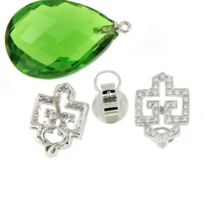 Roman Joyero Pendientes<Pendiente CENTENO desmontable en oro blanco 18 ktes