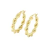 Roman Joyero Pendientes<Pendiente CESTA aros o argollas retorcidas en oro amarillo de 18 kilates