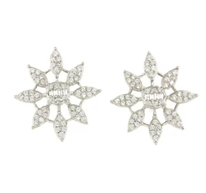 Roman Joyero Pendientes<Pendiente CLARINERO en oro blanco 18 kilates con baguettes y brillantes