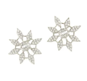 Roman Joyero Pendientes<Pendiente CLARINERO en oro blanco 18 kilates con baguettes y brillantes