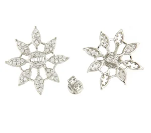 Roman Joyero Pendientes<Pendiente CLARINERO en oro blanco 18 kilates con baguettes y brillantes