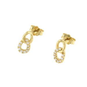 Roman Joyero Pendientes<Pendiente COCO oro amarillo de 18 kilates y cironitas