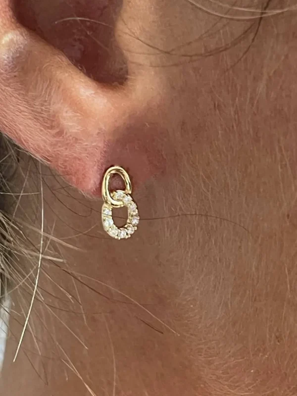 Roman Joyero Pendientes<Pendiente COCO oro amarillo de 18 kilates y cironitas