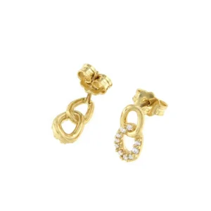 Roman Joyero Pendientes<Pendiente COCO oro amarillo de 18 kilates y cironitas