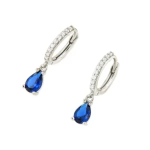 Roman Joyero Pendientes<Pendiente colgante FIFI oro blanco circonitas y cuarzos esmeraldas o zafrio