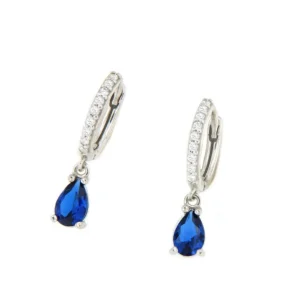 Roman Joyero Pendientes<Pendiente colgante FIFI oro blanco circonitas y cuarzos esmeraldas o zafrio