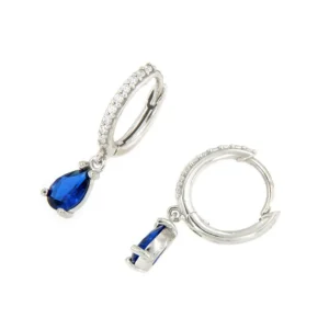 Roman Joyero Pendientes<Pendiente colgante FIFI oro blanco circonitas y cuarzos esmeraldas o zafrio