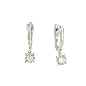 Roman Joyero Pendientes<Pendiente COLMAR argolla oro blanco de 18 ktes con brillante colgando.
