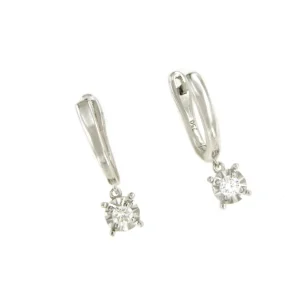 Roman Joyero Pendientes<Pendiente COLMAR argolla oro blanco de 18 ktes con brillante colgando.