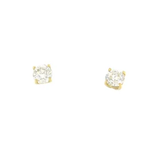 Roman Joyero Pendientes<Pendiente DAX solitarios de brillantes en cuatro garras en oro amarillo de 18 ktes