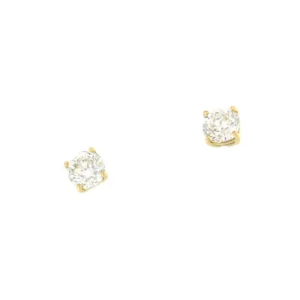 Roman Joyero Pendientes<Pendiente DAX solitarios de brillantes en cuatro garras en oro amarillo de 18 ktes