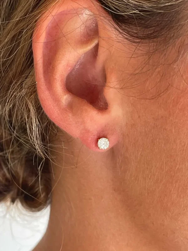Roman Joyero Pendientes<Pendiente DAX solitarios de brillantes en cuatro garras en oro amarillo de 18 ktes
