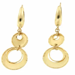 Roman Joyero Pendientes<Pendiente de oro TUNA con doble argolla colgante y cordoncitos