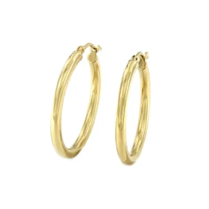 Roman Joyero Pendientes<Pendiente EREMITA argolla lisa en oro amarillo de 18 ktes