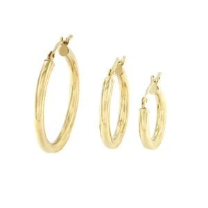 Roman Joyero Pendientes<Pendiente EREMITA argolla lisa en oro amarillo de 18 ktes