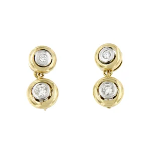 Roman Joyero Pendientes<Pendiente FUNI de brillantes en oro amarillo y blanco de 18 ktes