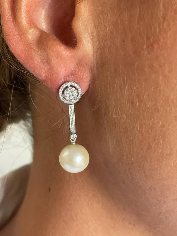 Roman Joyero Pendientes<Pendiente GINES desmontables en oro blanco 18 ktes con brillantes
