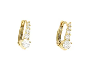 Roman Joyero Pendientes<Pendiente LAGOS circonitas oro amarillo 18 ktes con Ballestilla catalana