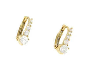Roman Joyero Pendientes<Pendiente LAGOS circonitas oro amarillo 18 ktes con Ballestilla catalana