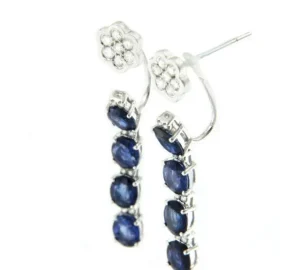Roman Joyero Pendientes<Pendiente largo de oro blanco, zafiros y diamantes
