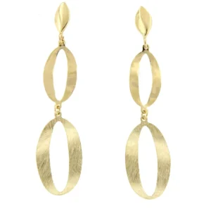 Roman Joyero Pendientes<Pendiente largo eslabones MITRA en oro amarillo de 18 kilates
