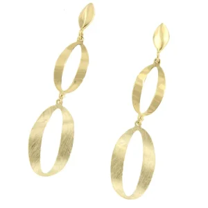 Roman Joyero Pendientes<Pendiente largo eslabones MITRA en oro amarillo de 18 kilates