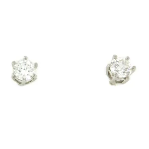 Roman Joyero Pendientes<Pendiente METZ dormilones de brillantes de 6 garras en oro blanco 18 ktes