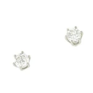 Roman Joyero Pendientes<Pendiente METZ dormilones de brillantes de 6 garras en oro blanco 18 ktes