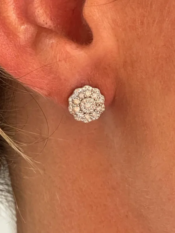 Roman Joyero Pendientes<Pendiente MOGUER desmontables de oro blanco 18 ktes con brillantes