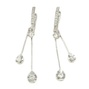 Roman Joyero Pendientes<Pendiente NANCY en oro blanco de 18 ktes con brillantes.
