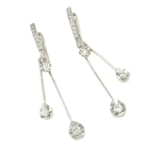 Roman Joyero Pendientes<Pendiente NANCY en oro blanco de 18 ktes con brillantes.