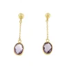 Roman Joyero Pendientes<Pendiente NARIÑO en oro amarillo de 18 ktes con amatista