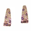Roman Joyero Pendientes<Pendiente PERU argollas oro rosa 18 ktes amatistas y brillantes.