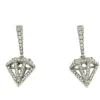 Roman Joyero Pendientes<Pendiente plata rodiada con circonitas que recuerda a un diamante