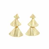 Roman Joyero Pendientes<Pendiente TULIPAN articulado largos en oro amarillo de 18 kilates