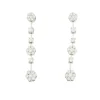 Roman Joyero Pendientes<Pendiente VANNES largos con rosetas de brillantes en oro blanco 18 ktes