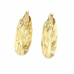 Roman Joyero Pendientes<Pendiente VIVO argolla o aros con gallones en oro amarillo de 18 ktes