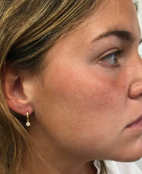 Roman Joyero Pendientes<Pendientes argollas con circonita colgando BEYAZ en oro 18 kts
