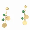 Roman Joyero Pendientes<Pendientes de chapas KADIR en oro 18 ktes y cuarzos verdes