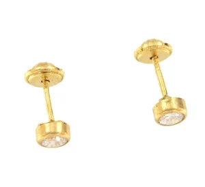 Roman Joyero Pendientes<Pendientes de niña EREN en oro amarillo con circonita