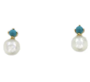 Roman Joyero Pendientes<Pendientes de primera postura ECRINA en oro con circonita o turquesa