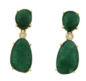 Roman Joyero Pendientes<Pendientes desmontables con oro amarillo y aventurina