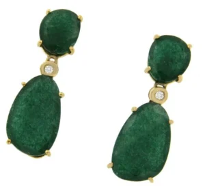 Roman Joyero Pendientes<Pendientes desmontables con oro amarillo y aventurina