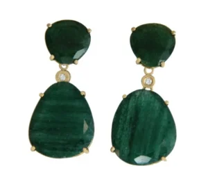 Roman Joyero Pendientes<Pendientes desmontables de oro amarillo y aventurina
