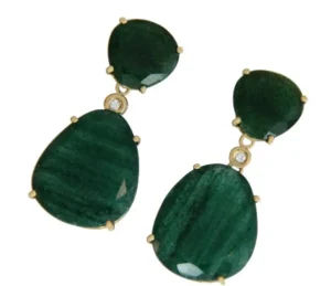 Roman Joyero Pendientes<Pendientes desmontables de oro amarillo y aventurina